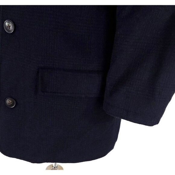 Hart Schaffner Marx Forrester Wool Blend Coat M Mens Navy Plaid - Picture 9 of 14